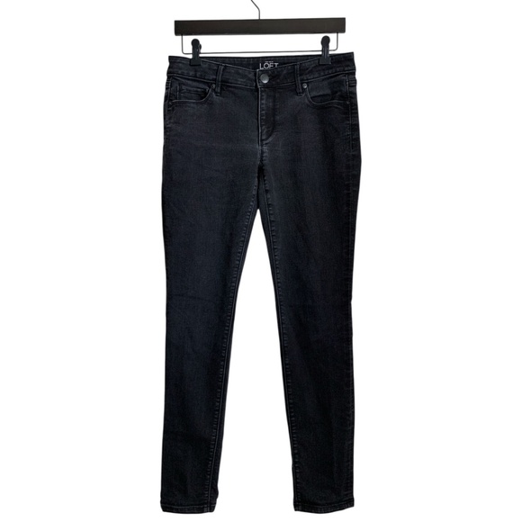 Ann Taylor Loft Black Jeans Size 27/4 Curvy Skinny Pants - Picture 1 of 6